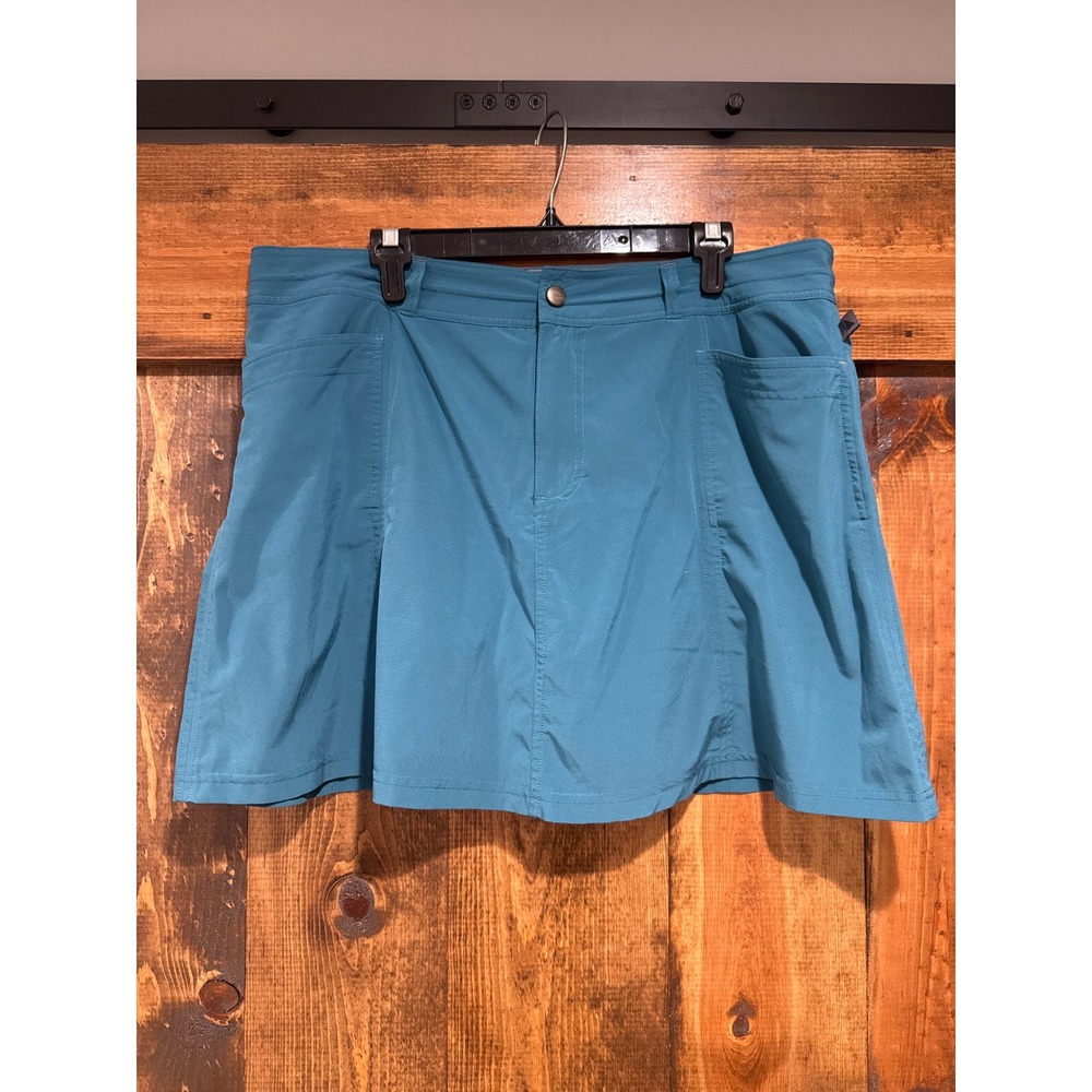 LL Bean Vista Camp Skort Teal Blue Hiking Outdoor Skirt Women 16 Regular